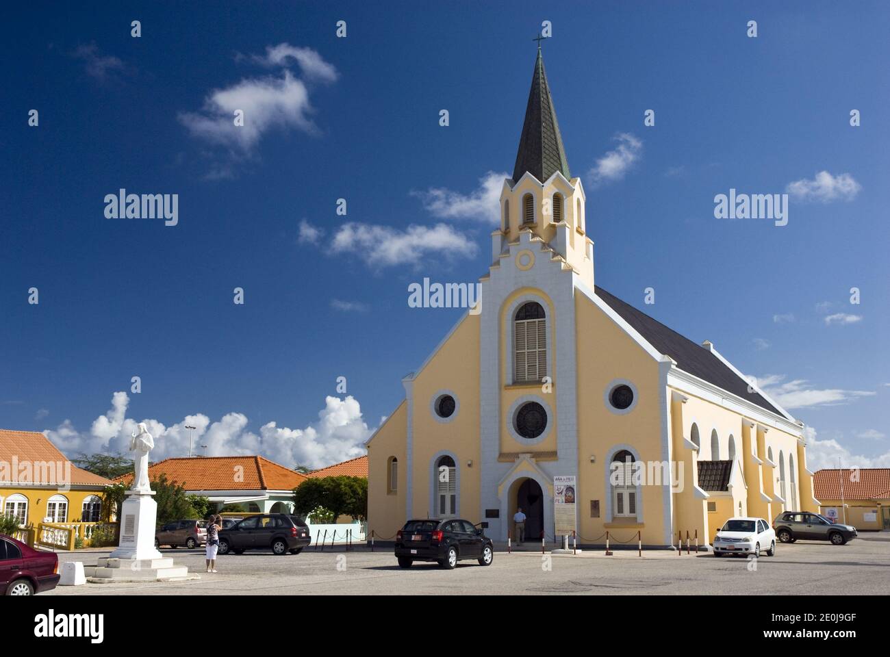 The historic and colorful St. Anna's Catholic Church, Noord, Aruba. Stock Photo
