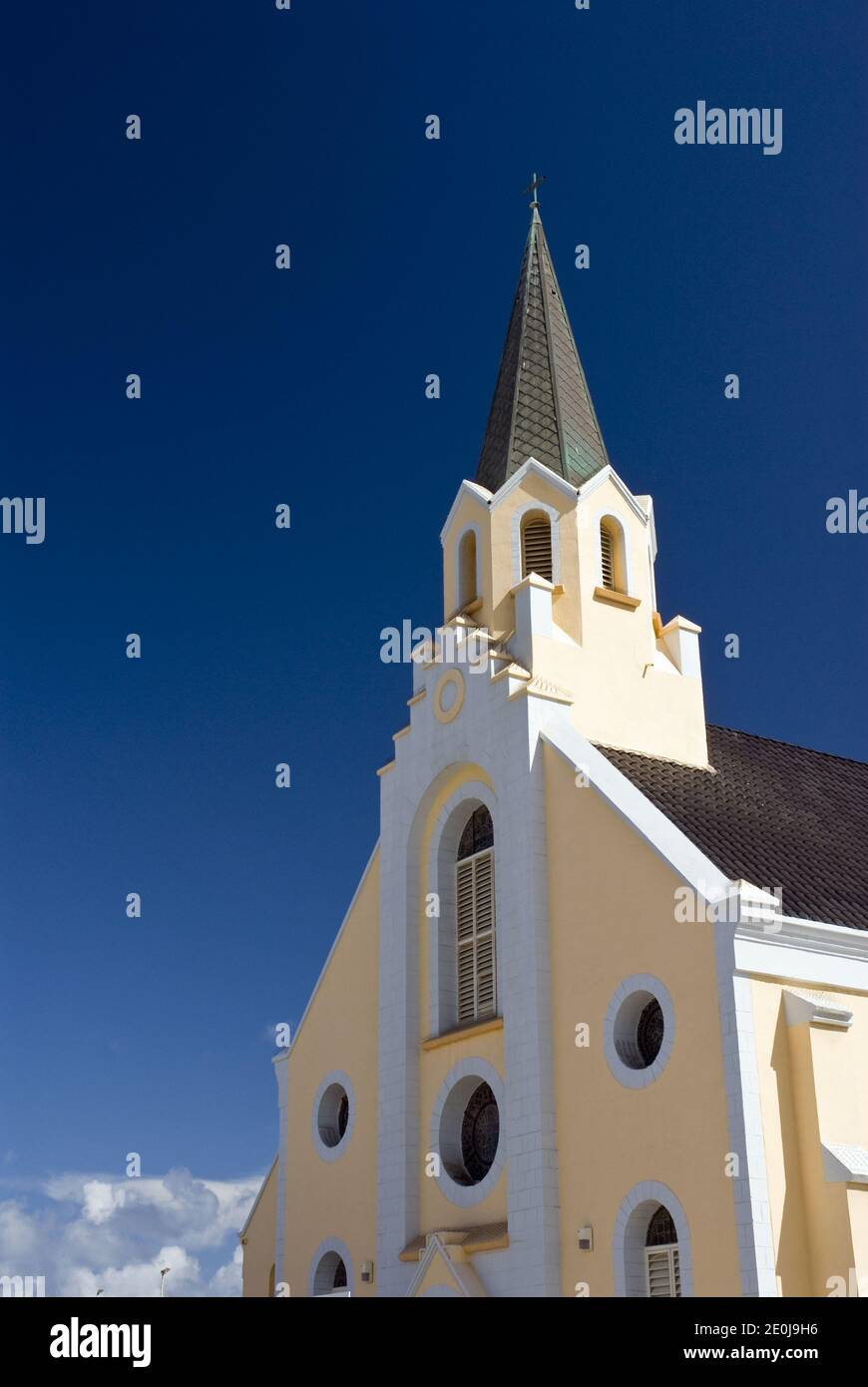 The historic and colorful St. Anna's Catholic Church, Noord, Aruba. Stock Photo