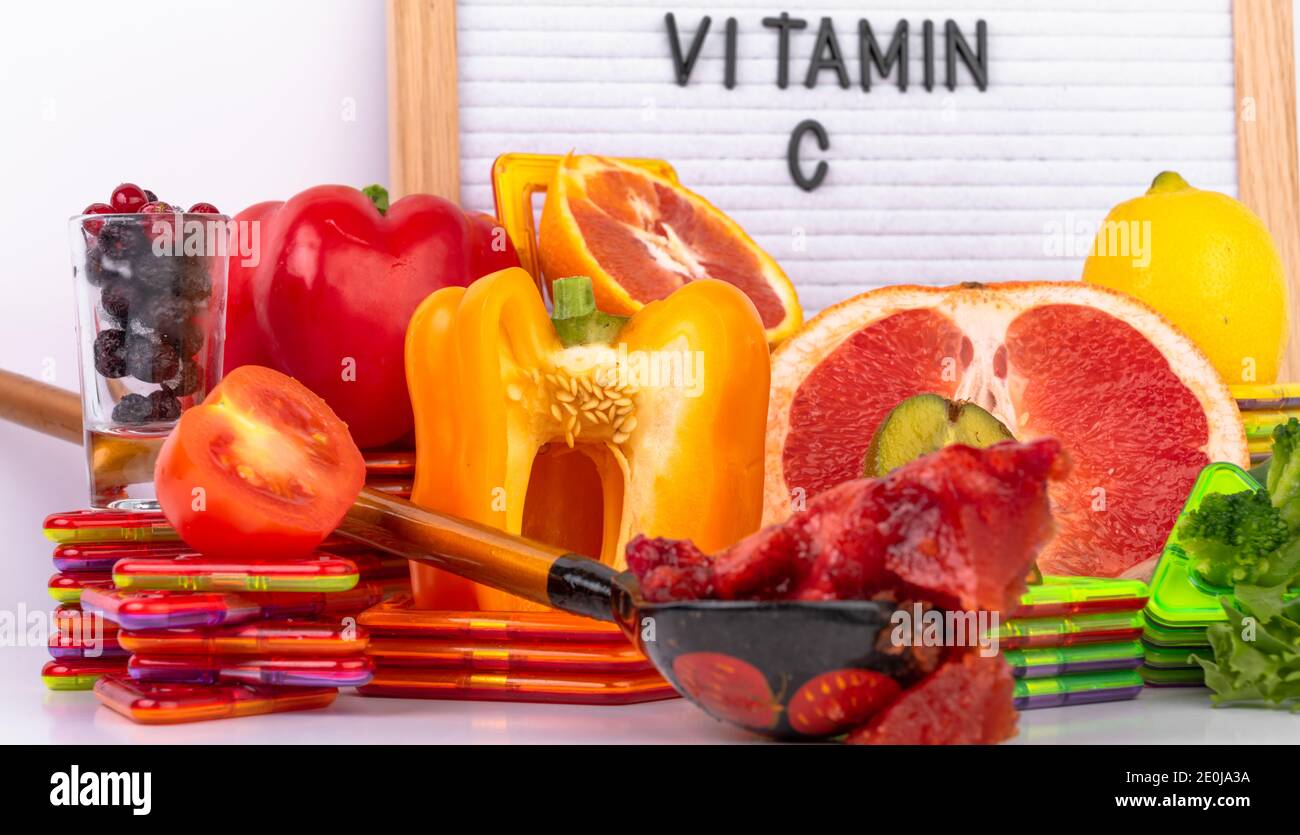 Products containing Vitamin C, antioxidant, fiber in fruits and
