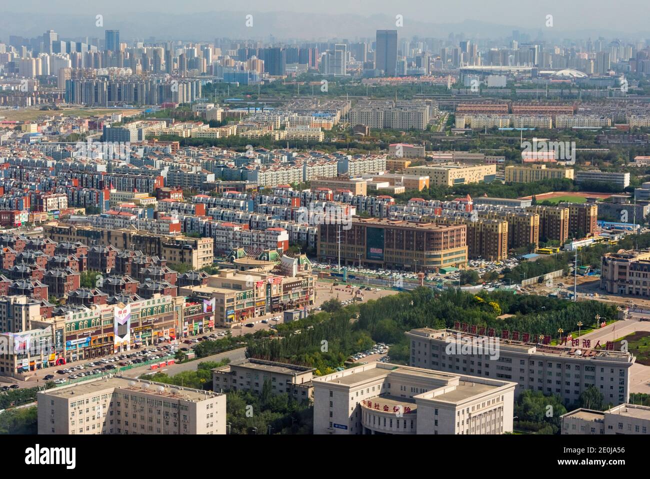 Aerial view of new development, Urumqi, Xinjiang Province, China Stock Photo