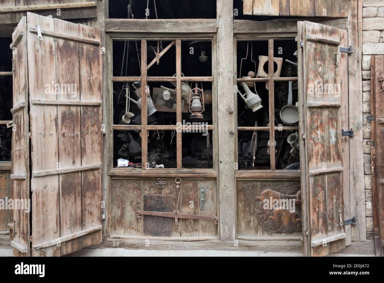 Hardware shop in Lahij village on the southern slopes of Greater Caucasus, Ismailli region, Azerbaijan Stock Photo