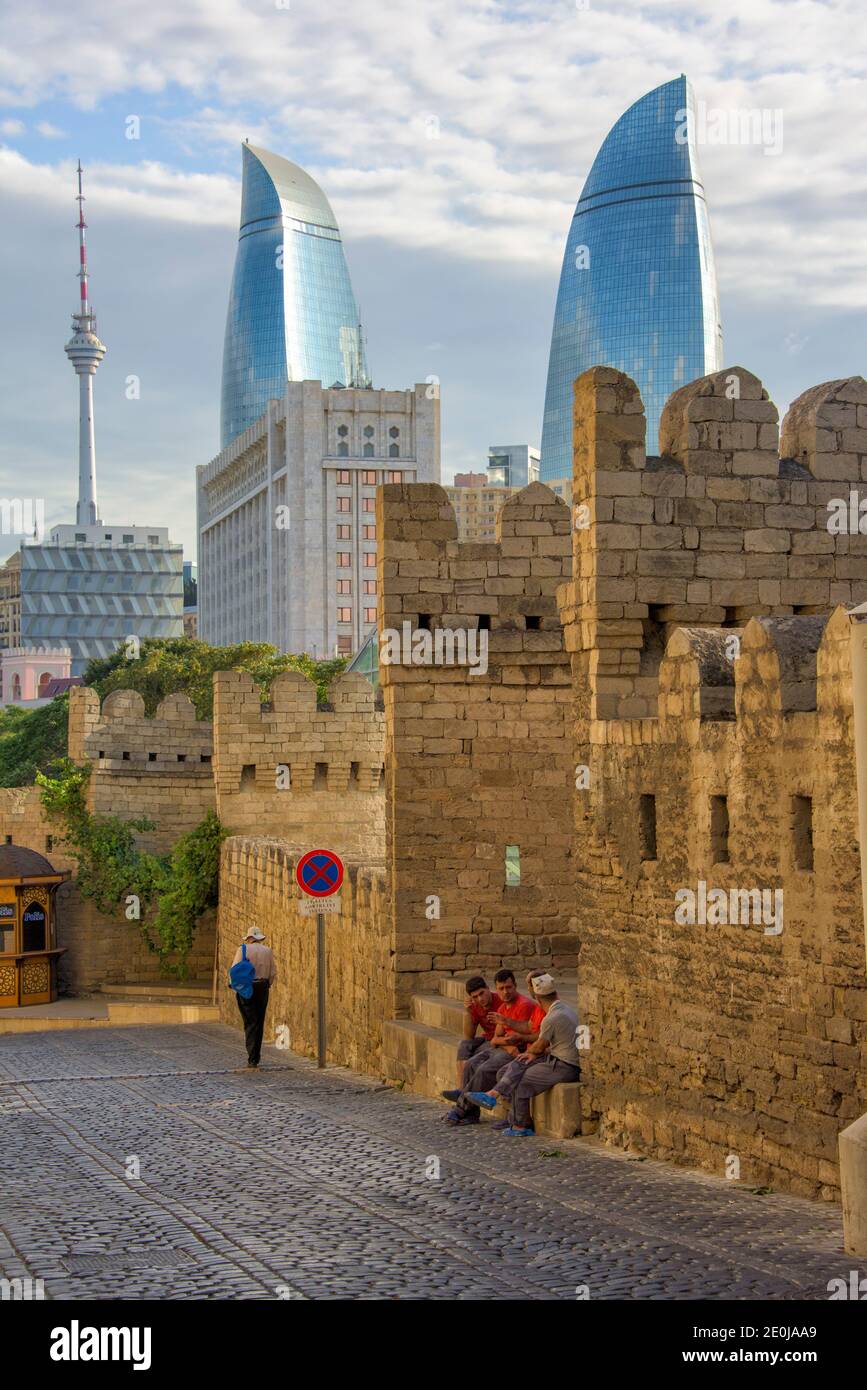 Old city walls and cobblestone street in the Old City, UNESCO World
