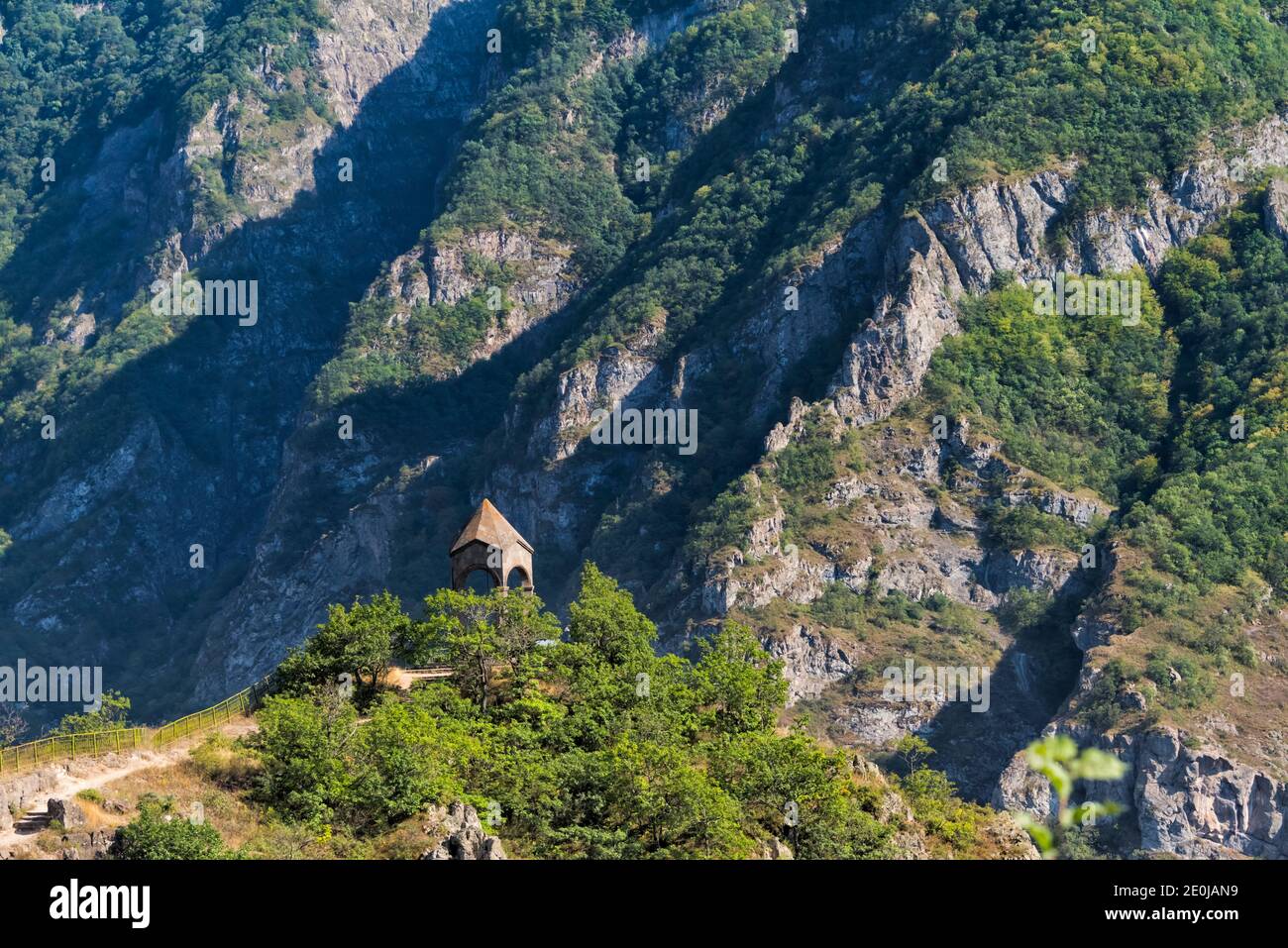 A small church in Vorotan Canyon, Syunik Province, Armenia Stock Photo