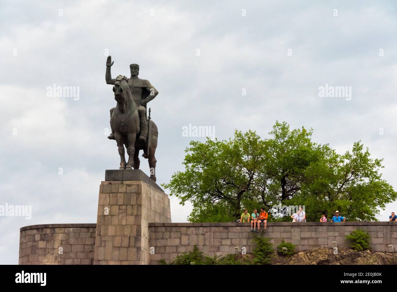 Monument of King Vakhtang I Gorgasali of Iberia, Tbilisi, Georgia Stock Photo