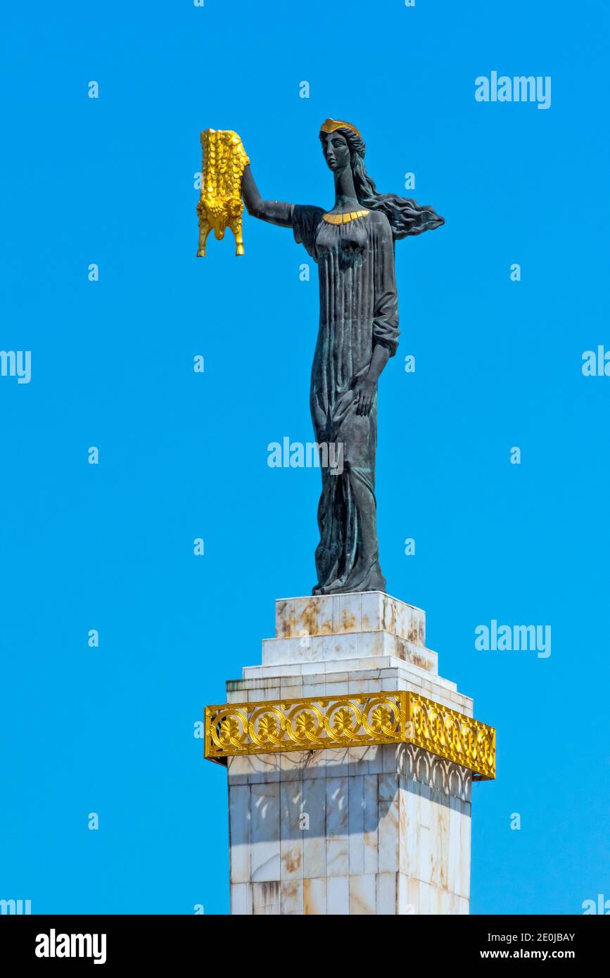 Statue of Medea holding golden fleece in Europe Square, Batumi, Georgia Stock Photo