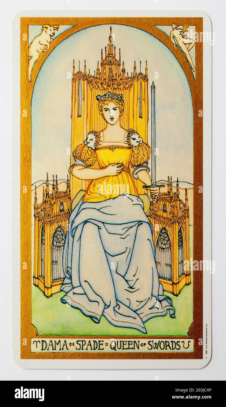 Queen of swords tarot card hires stock photography and images Alamy