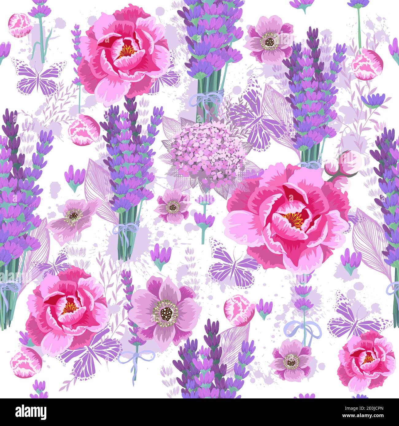 A seamless background with lavender. Vector illustration Stock Vector ...