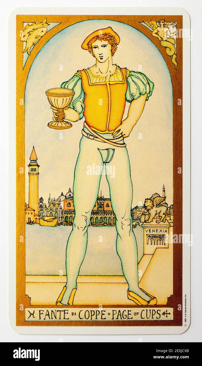 Page of cups tarot card hi-res stock photography and images