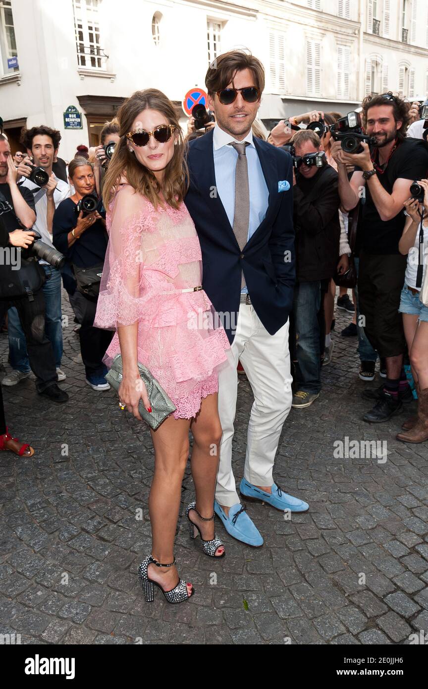 Olivia Palermo and Johannes Huebl attending the Valentino Haute-Couture  Show as part of Paris Fashion Week Fall-Winter 2012-2013 held at the Hotel  Salomon de Rothschild on July 4, 2012 in Paris, France.
