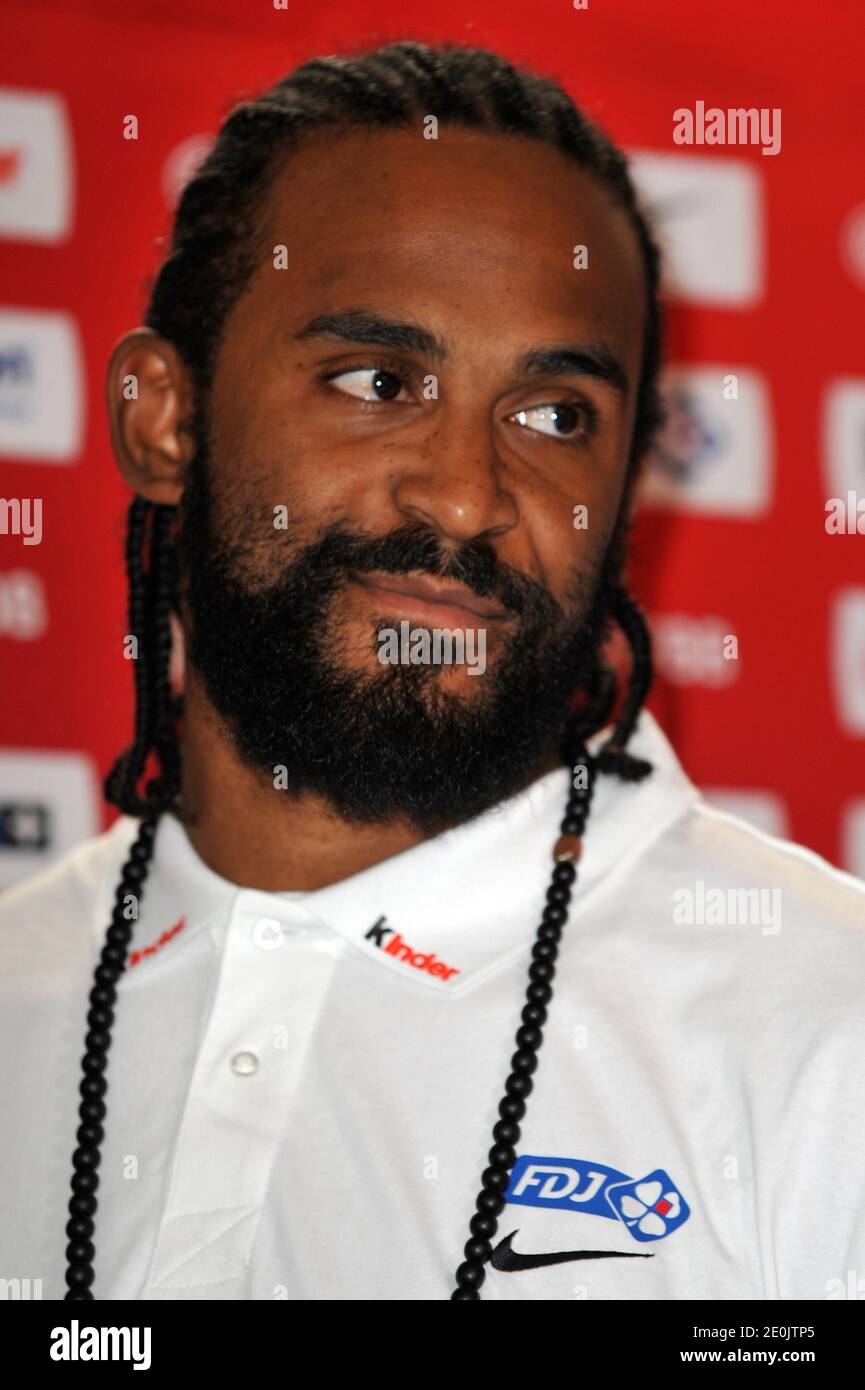 Ronny Turiaf, member of the french national team of basketball, posing