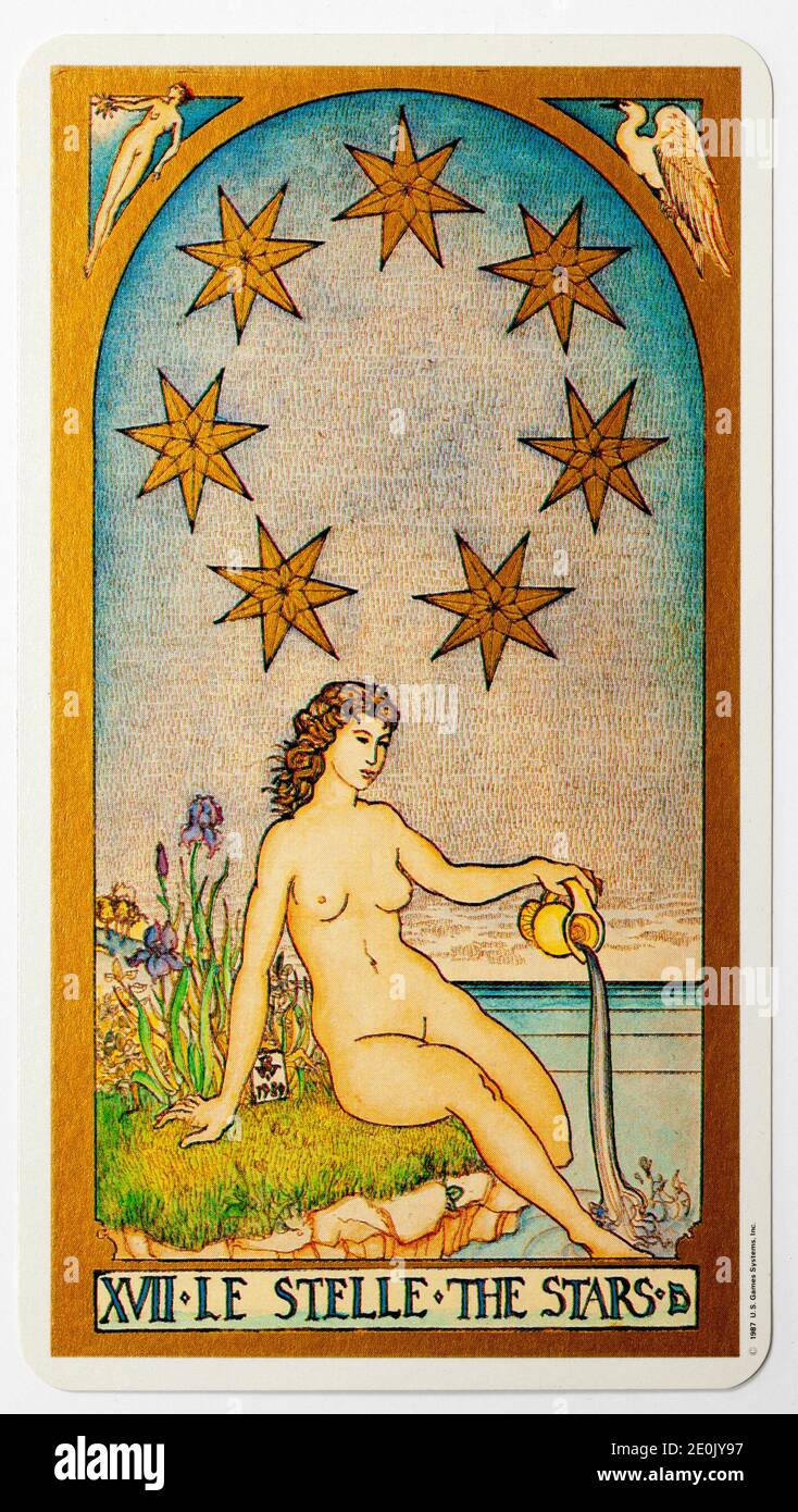 The Stars Tarot Card from US Games Systems Ltd Renaissance Deck Stock Photo