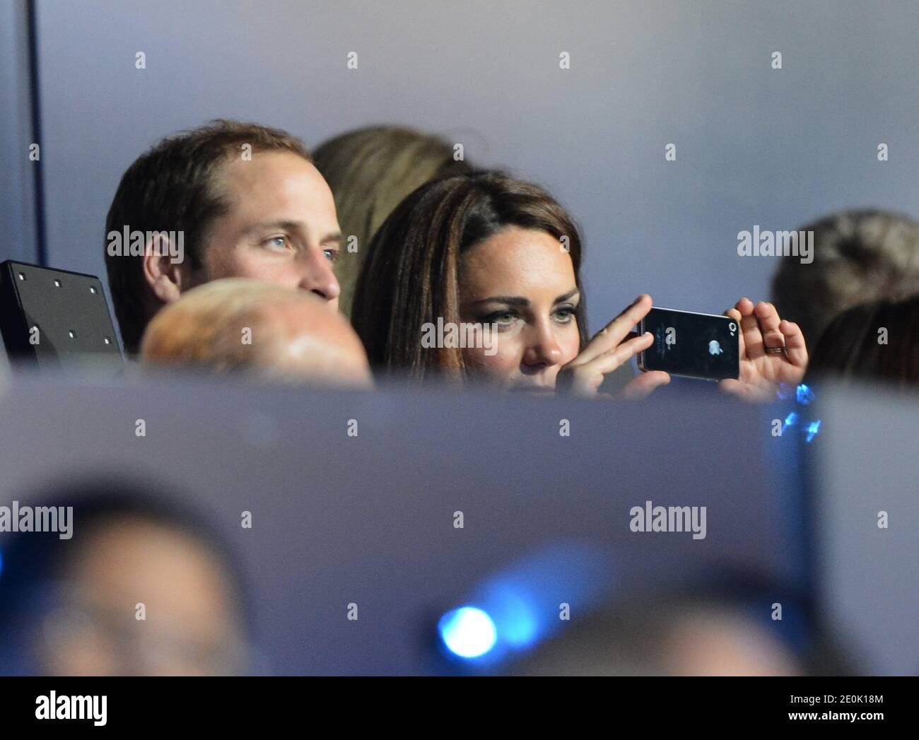 Britain's Prince William and Catherine, the Duke and Duchess of Cambridge during the London Olympic Games 2012 Opening Ceremony at the Olympic Stadium, London Olympic Games in London, UK on July 27, 2012. Photo by ABACAPRESS.COM Stock Photo