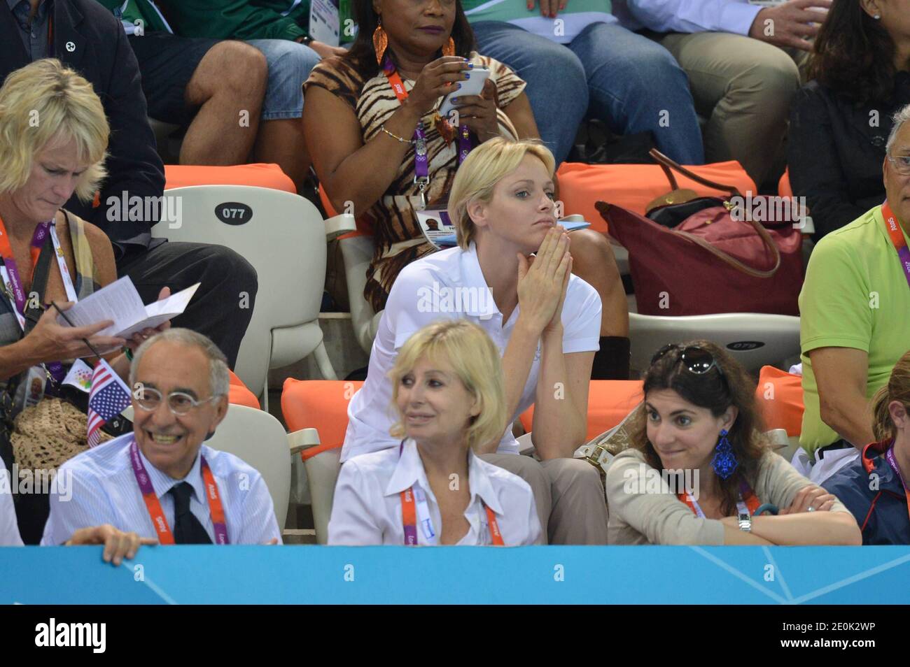 Princess Charlene of Monaco during the 2012 London Olympics Games at Aquatics Center in London, UK on July 29, 2012. Photo by Gouhier-Guibbaud-JMP/ABACAPRESS.COM Stock Photo