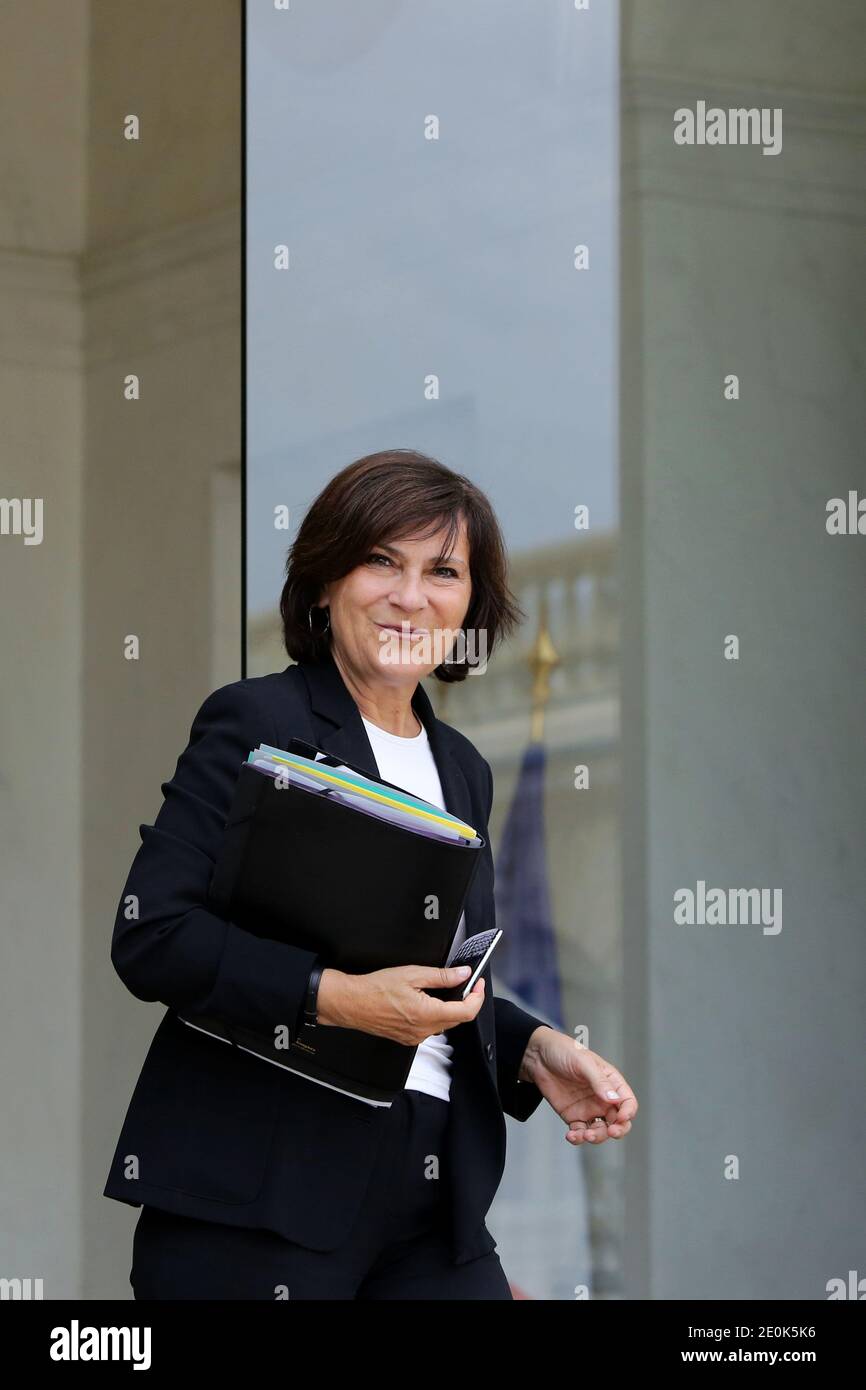 French Junior Minister for Disabled People Marie-Arlette Carlotti leaves the Elysee Palace in Paris, France on august 01, 2012 after the weekly cabinet meeting. Photo by Stephane Lemouton/ABACAPRESS.COM. Stock Photo