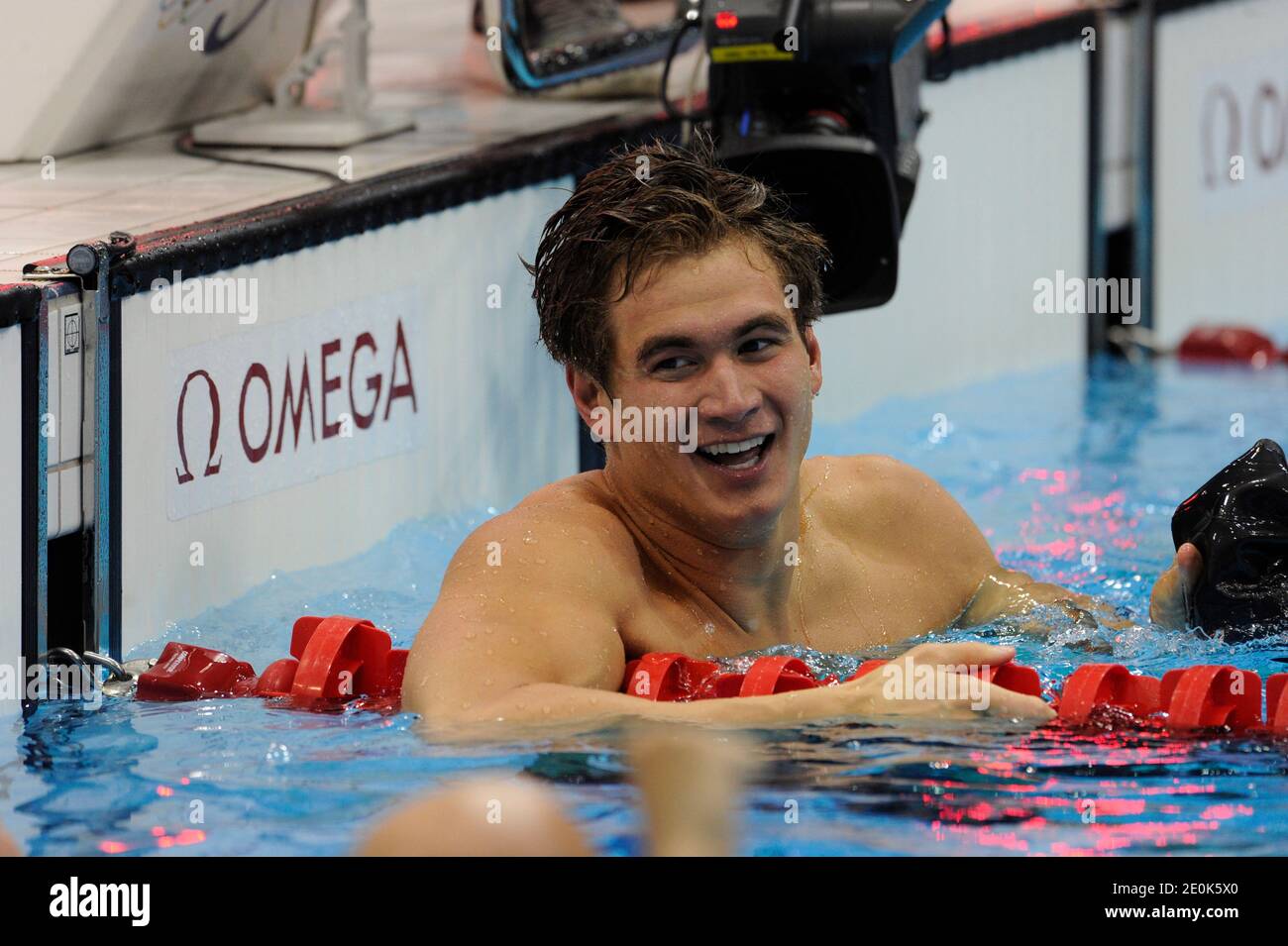 USA's Nathan Adrian wins the gold medal in the 100 Meters Freestyle Men