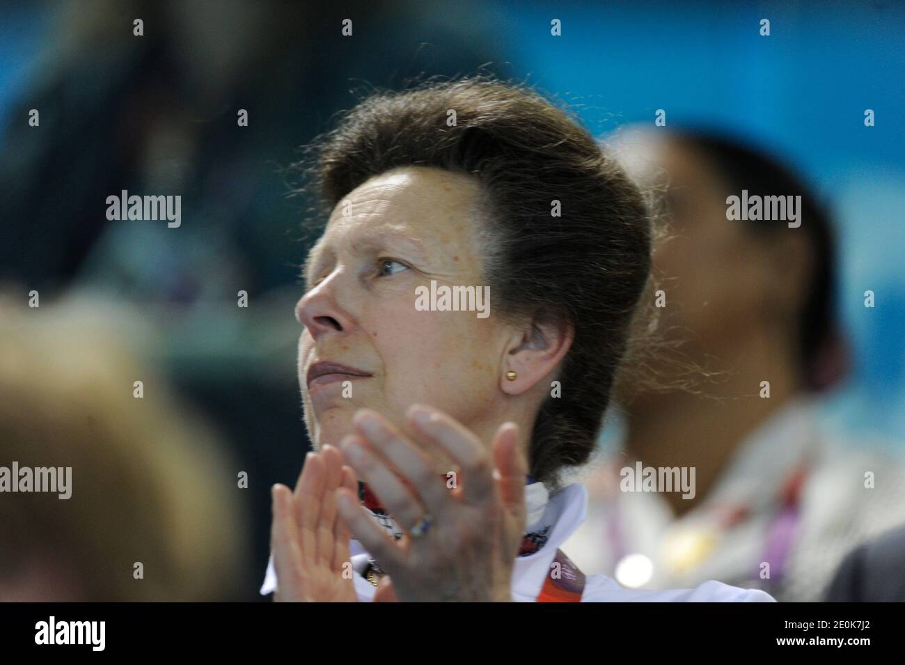 Princess Ann attends the Swimming Final Event at the London 2012 Olympic Games in London, UK on August 3rd, 2012. Photo by Henri Szwarc/ABACAPRESS.COM Stock Photo