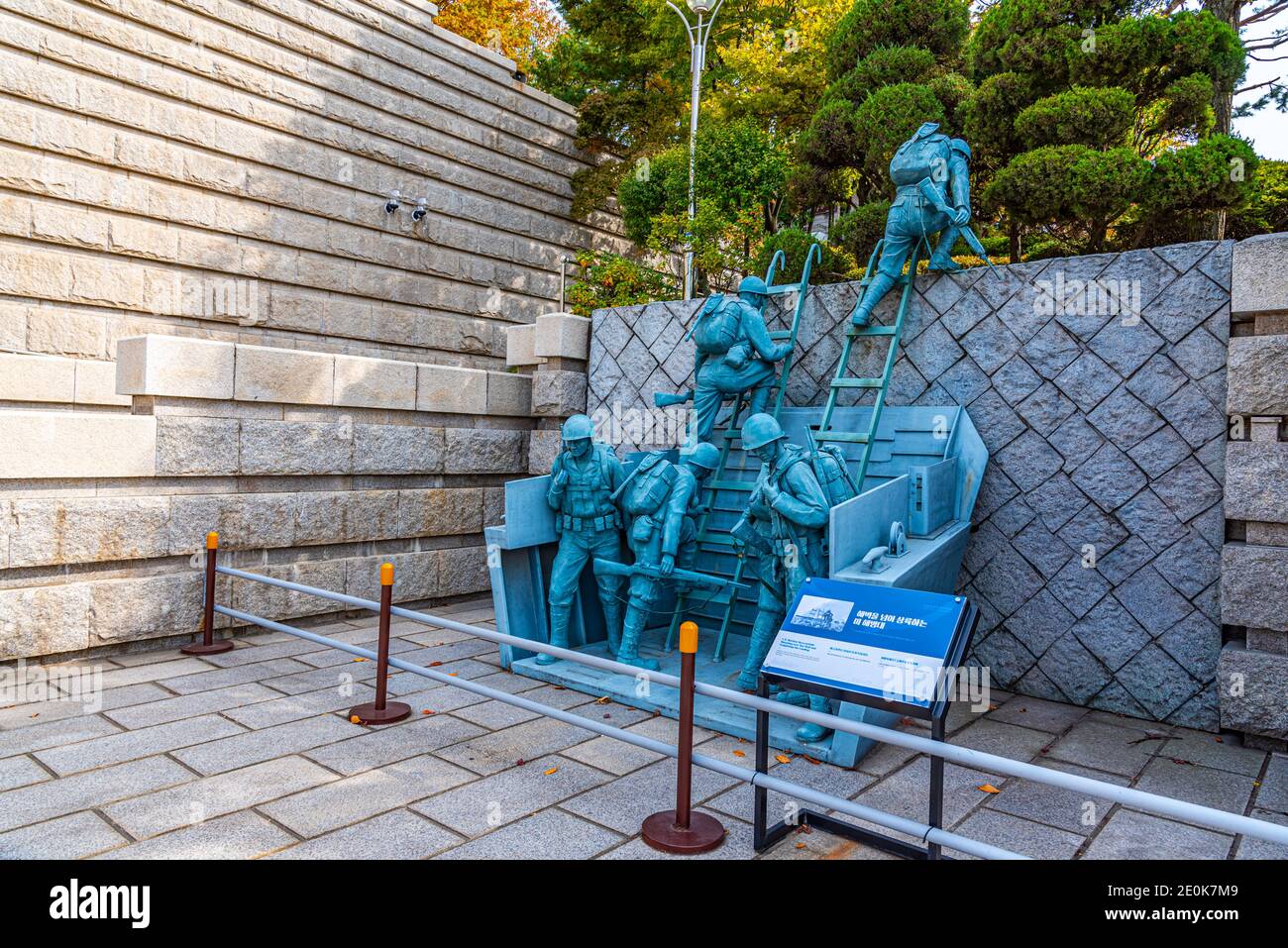 INCHEON, KOREA, OCTOBER 25, 2019: Sculpture commemorating landing at port of Incheon at Incheon Landing Operation Memorial hall in Republic of Korea Stock Photo