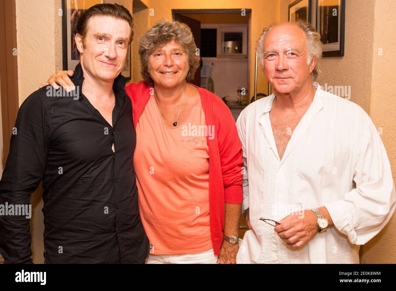 Daniel Colas, Jacqueline Franjou, Thierry Fremont after the presetntation of the play Hollywood directed by Daniel Colas during the Festival de Ramatuelle in Ramatuelle, France on August 3, 2012. Photo by Cyril Bruneau/ABACAPRESS.COM Stock Photo