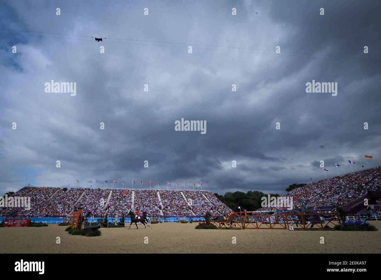 Atmosphere at the Individual Jumping Equestrian Final at Greenwich Park during the London 2012 Olympics, in London, UK on August 8, 2012. Photo by Gouhier-Guibbaud-JMP/ABACAPRESS.COM Stock Photo