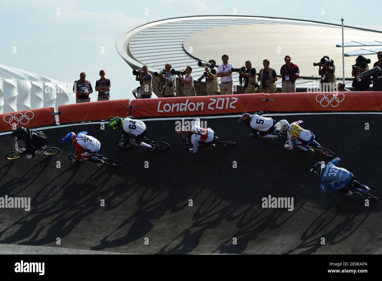 Illustration on BMX track heat during the London 2012 Olympic Games at ...
