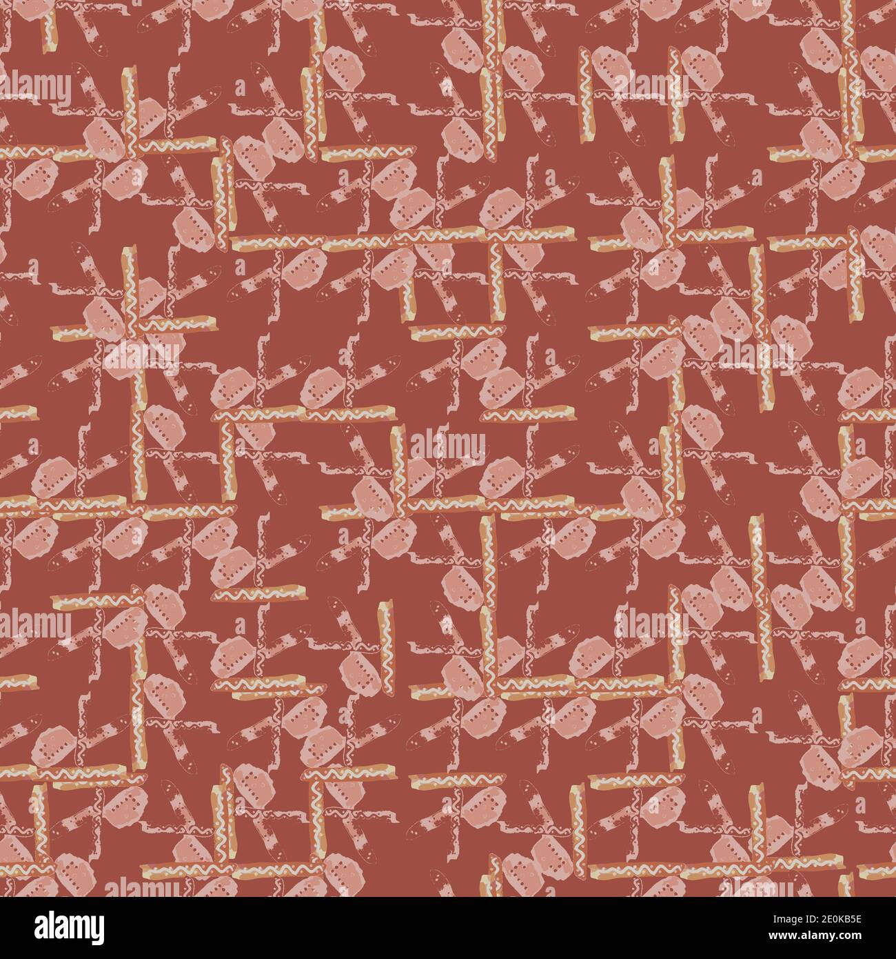 abstract seamless vector pattern in burnt siena Stock Vector