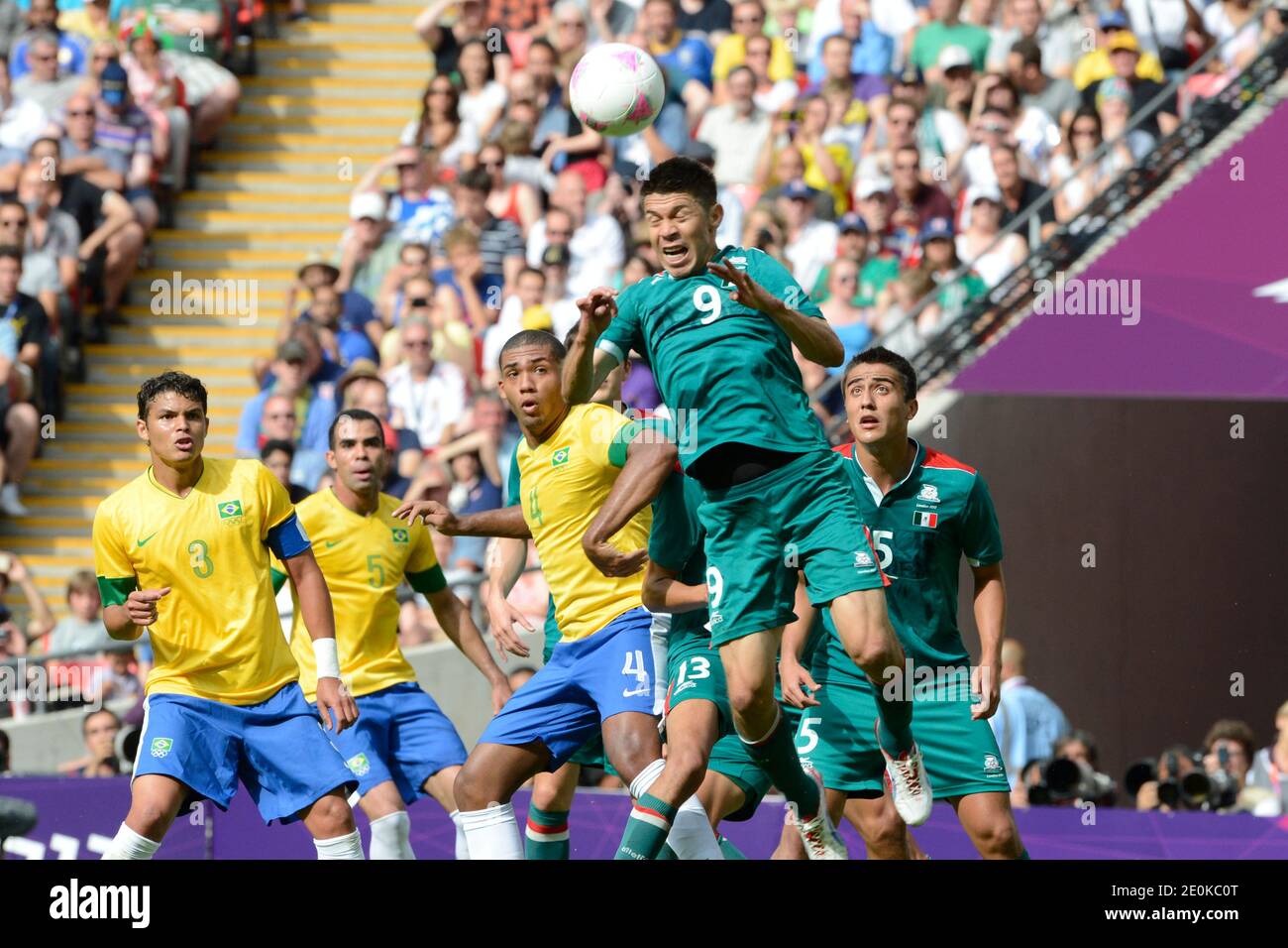 Mexico's goal-scorer Oribe Peralta in the football Olympic final Brasil vs Mexico of the 2012 London Olympics Games in Wembley Stadium, London, UK on August 11h, 2012.Mexico won 2-1. Photo by Henri Szwarc/ABACAPRESS.COM Stock Photo