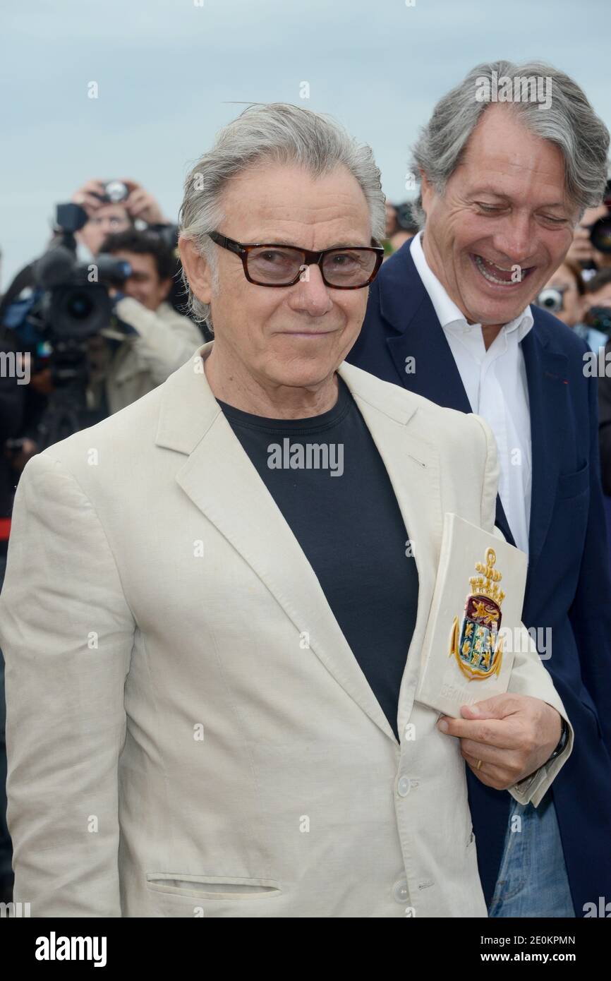 Harvey Keitel, seen here with Deauville's mayor Philippe Augier, takes part in a tribute for his career in film as part of the 38th Deauville American Film Festival in Deauville, France on September 1, 2012. Photo by Nicolas Briquet/ABACAPRESS.COM Stock Photo