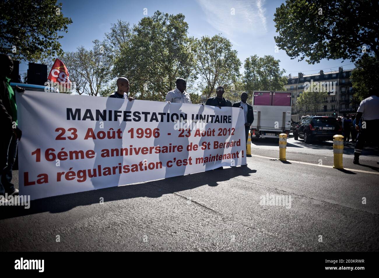 Demonstration Unit To Commemorate The Forced Removal By Police Undocumented Refugees In The Church Of St Bernard Which Took Place August 23 1996 Paris France On September 1st 12 Photo By Nicolas