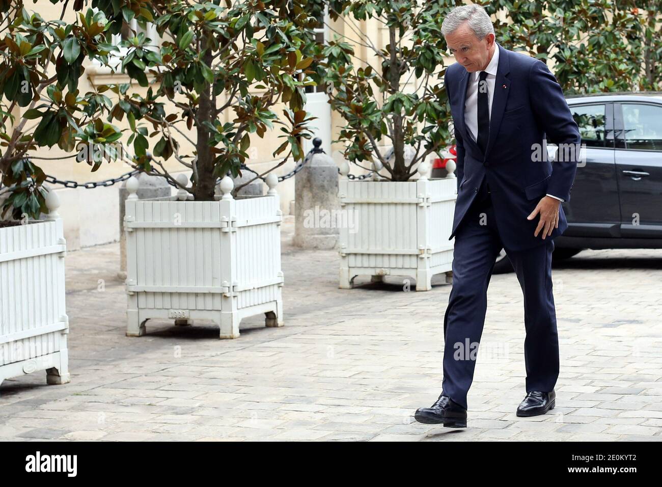 Paris, France. 21st Jan, 2017. (from LtoR) CEO Dior, Sidney Toledano, Owner  of LVMH Luxury Group Bernard Arnault are seen arriving at Dior Fashion Show  during Paris Fashion Week Credit: Gaetano Piazzolla/Pacific