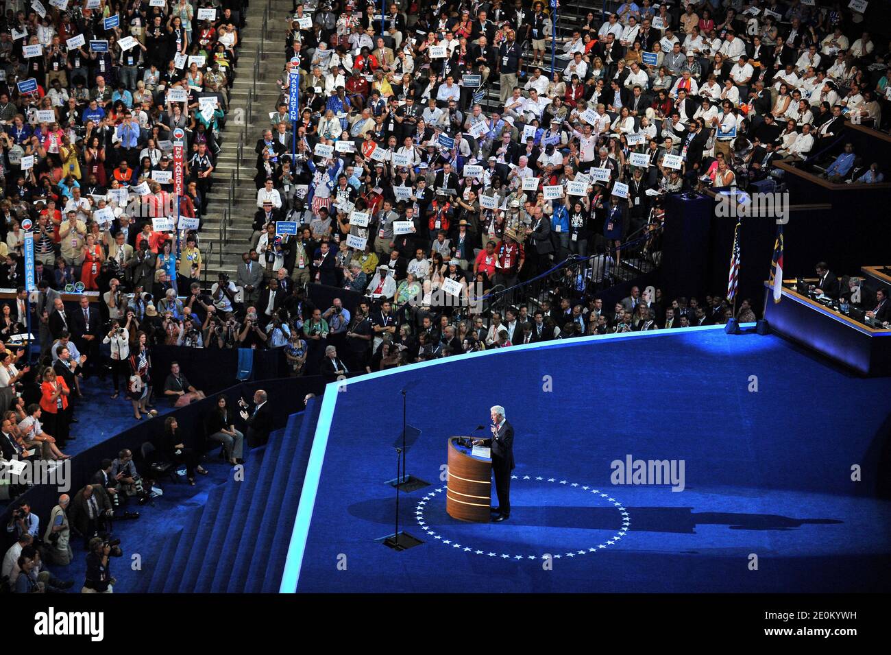 Former President Bill Clinton speaks during day Two of the Democratic ...