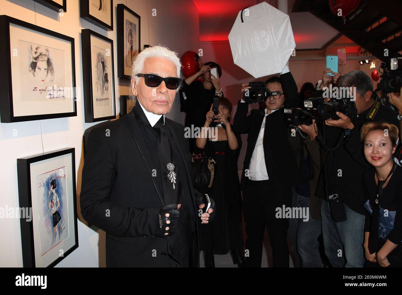 Karl Lagerfeld attends at the Sho Uemura event at Espace Commines