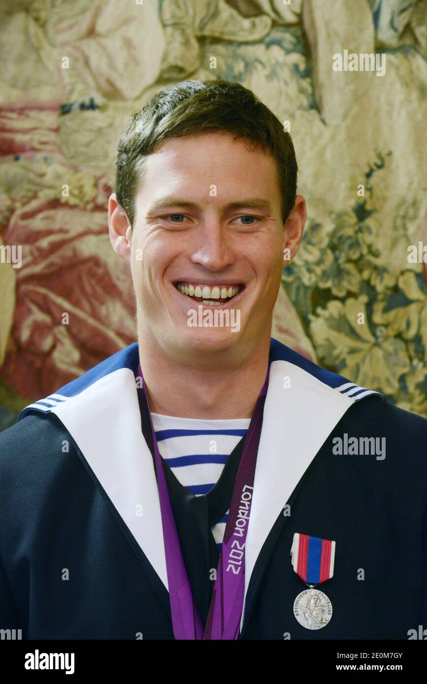 Jonathan Lobert, french medallist in olympics of London's during a reception at the Defence Minister in Paris, France on September 12, 2012. Photo by Giancarlo Gorassini/ABACAPRESS.COM Stock Photo