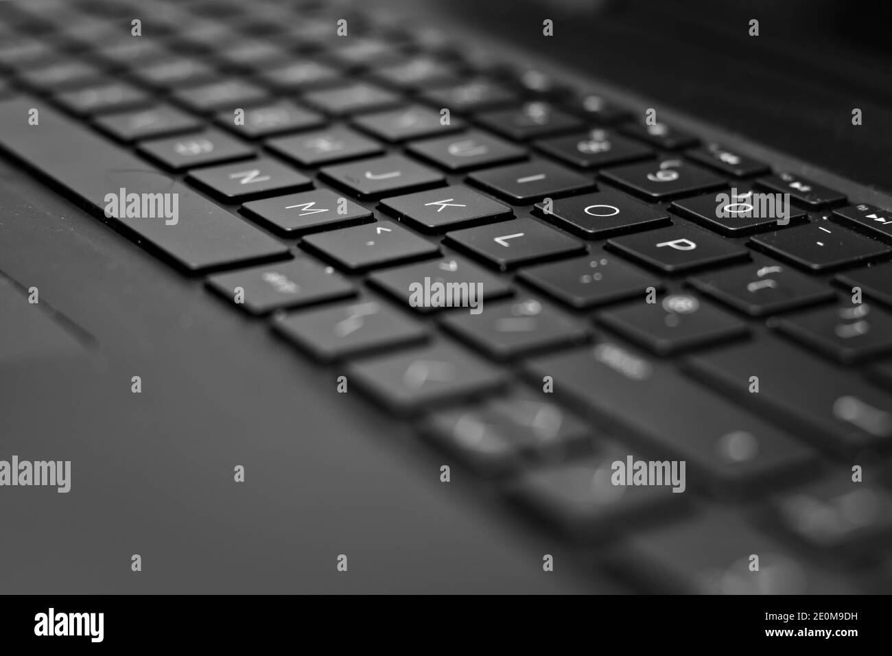 Keyboard close up from a black slim laptop Stock Photo