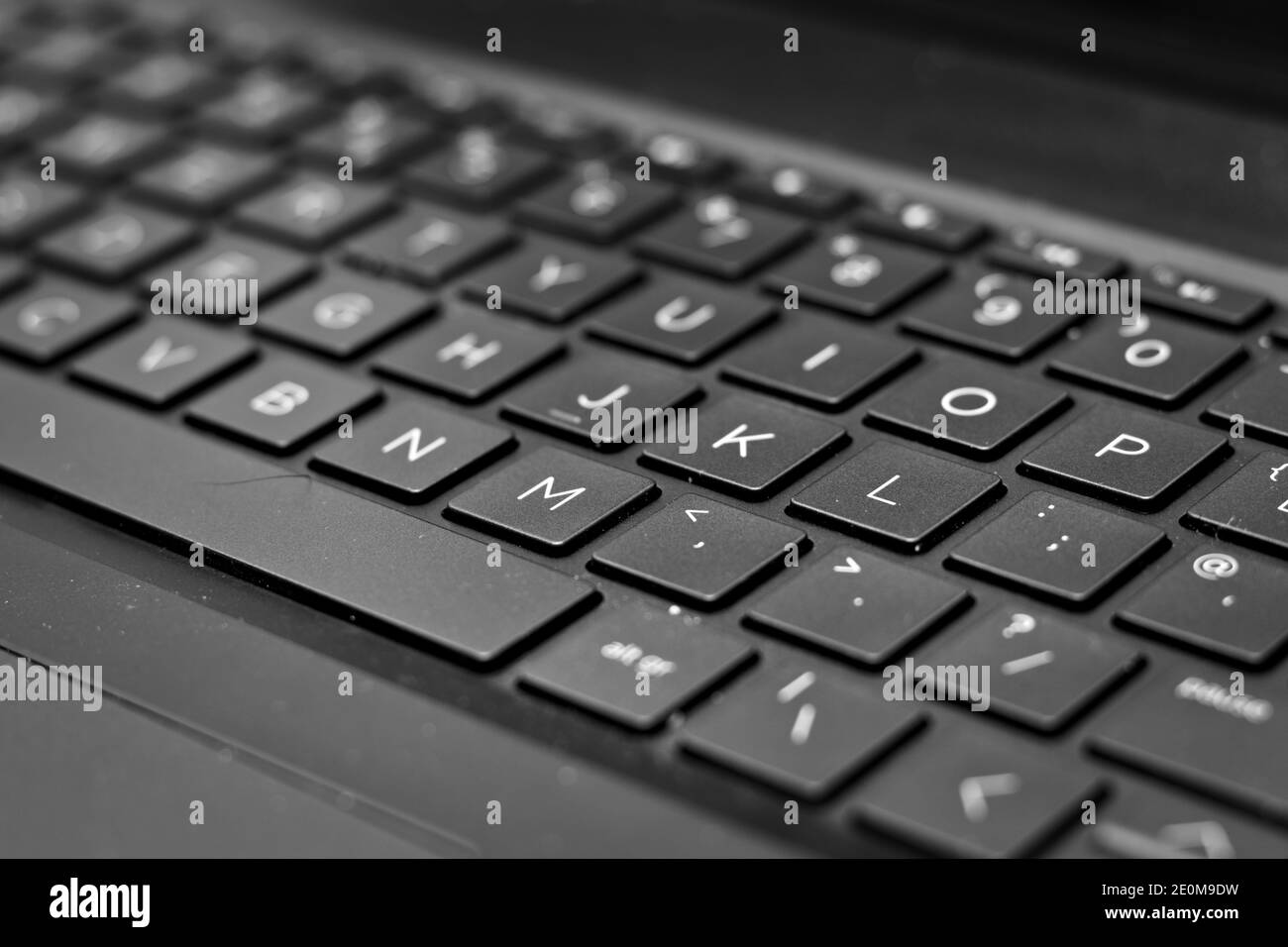 Keyboard close up from a black slim laptop Stock Photo
