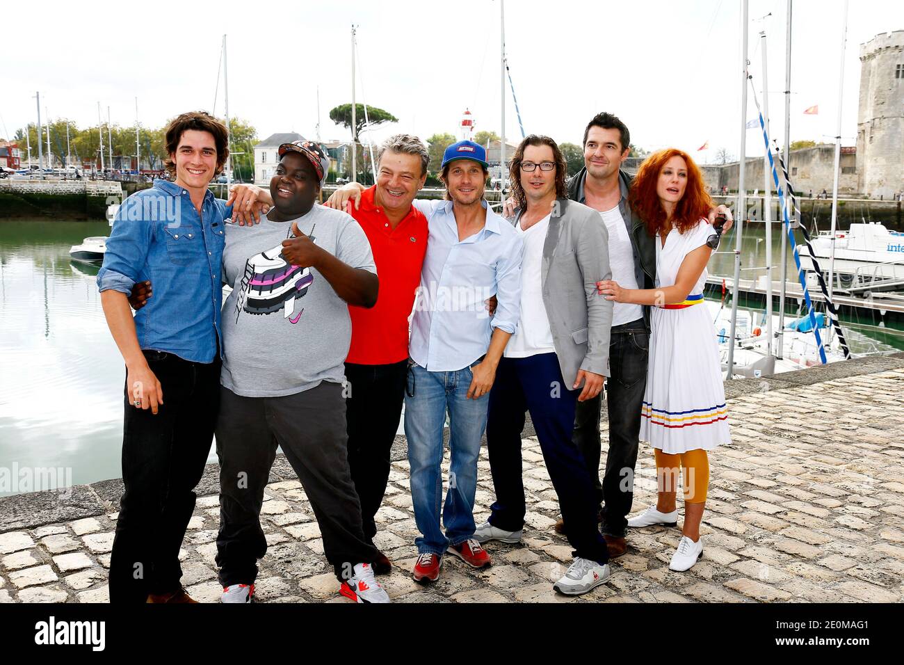 Team of 'La planete des cons' attending the 14th Festival of TV Fiction in La Rochelle, France, on September 15, 2012. Photo by Patrick Bernard/ABACAPRESS.COM Stock Photo