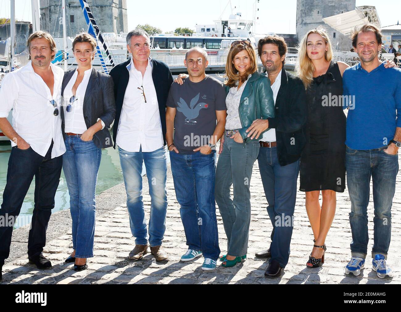 Florence Pernel Elise Tierlrooy Bruno Mdinier Stephane De Groodt Bernard Yerles And Agathe De La Boulaye For Mes Amis Mes Amours Mes Emmerdes Attending The 14th Festival Of Tv Fiction In