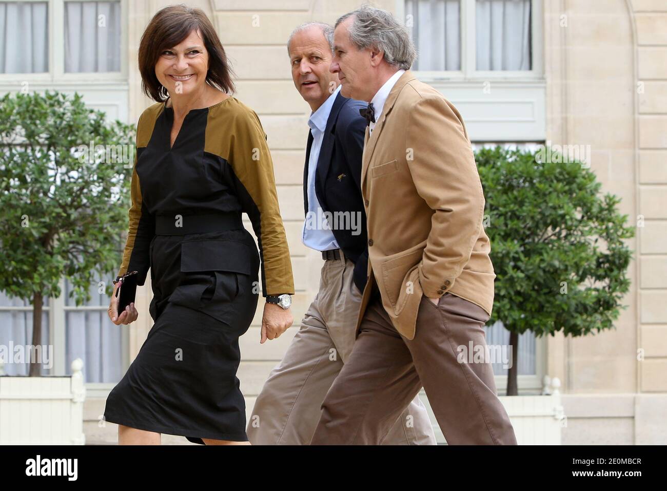 French Junior Minister for Disabled People Marie-Arlette Carlotti arrives for a ceremony with France's President Francois Hollande at Elysee Palace in Paris, France on September 17, 2012. Photo by Stephane Lemouton/ABACAPRESS.COM. Stock Photo