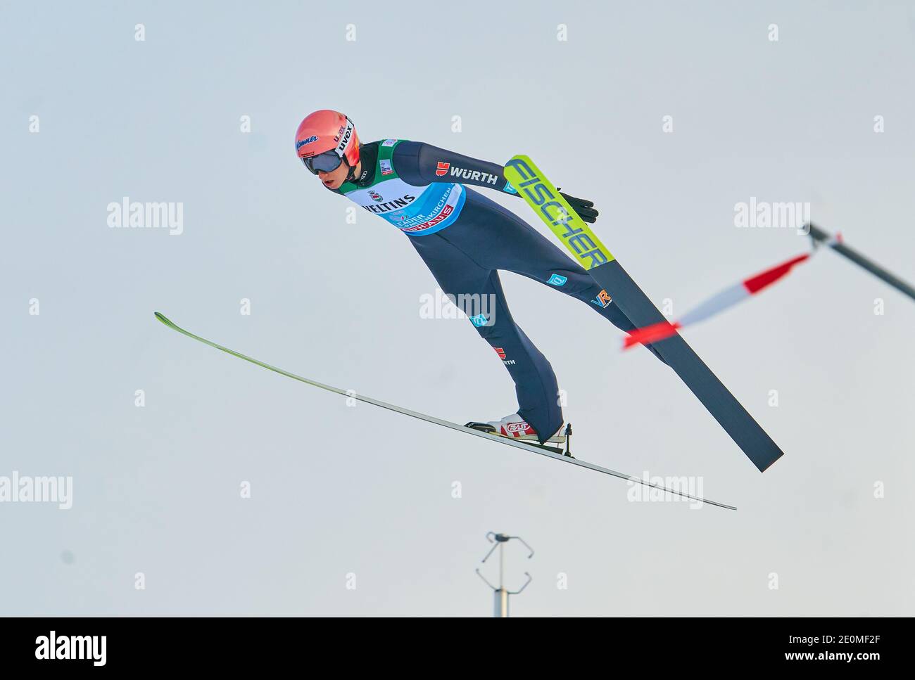 Karl GEIGER, GER  in action at the Four Hills Tournament Ski Jumping at Olympic Stadium, Grosse Olympiaschanze in Garmisch-Partenkirchen, Bavaria, Germany, January 01, 2021.  © Peter Schatz / Alamy Live News Stock Photo