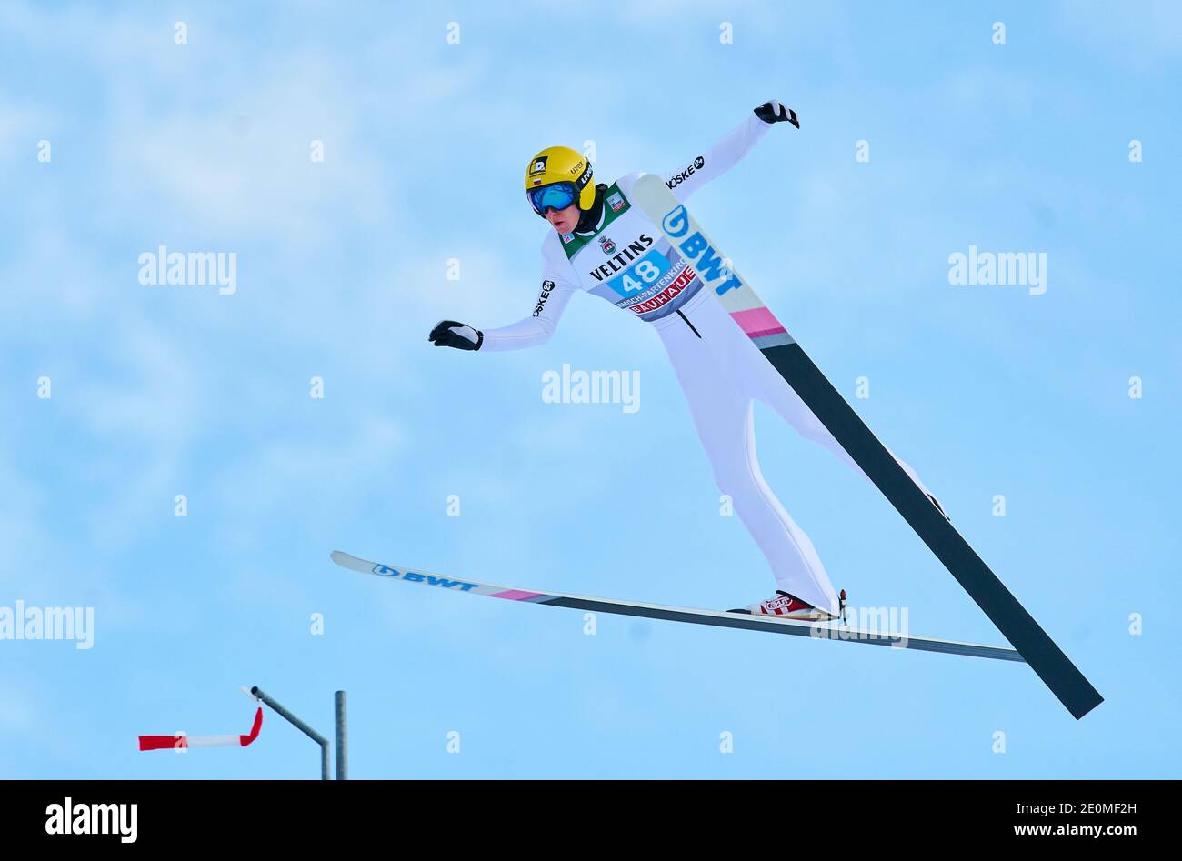 Evgeniy KLIMOV in danger and  in action at the Four Hills Tournament Ski Jumping at Olympic Stadium, Grosse Olympiaschanze in Garmisch-Partenkirchen, Bavaria, Germany, January 01, 2021.  © Peter Schatz / Alamy Live News Stock Photo
