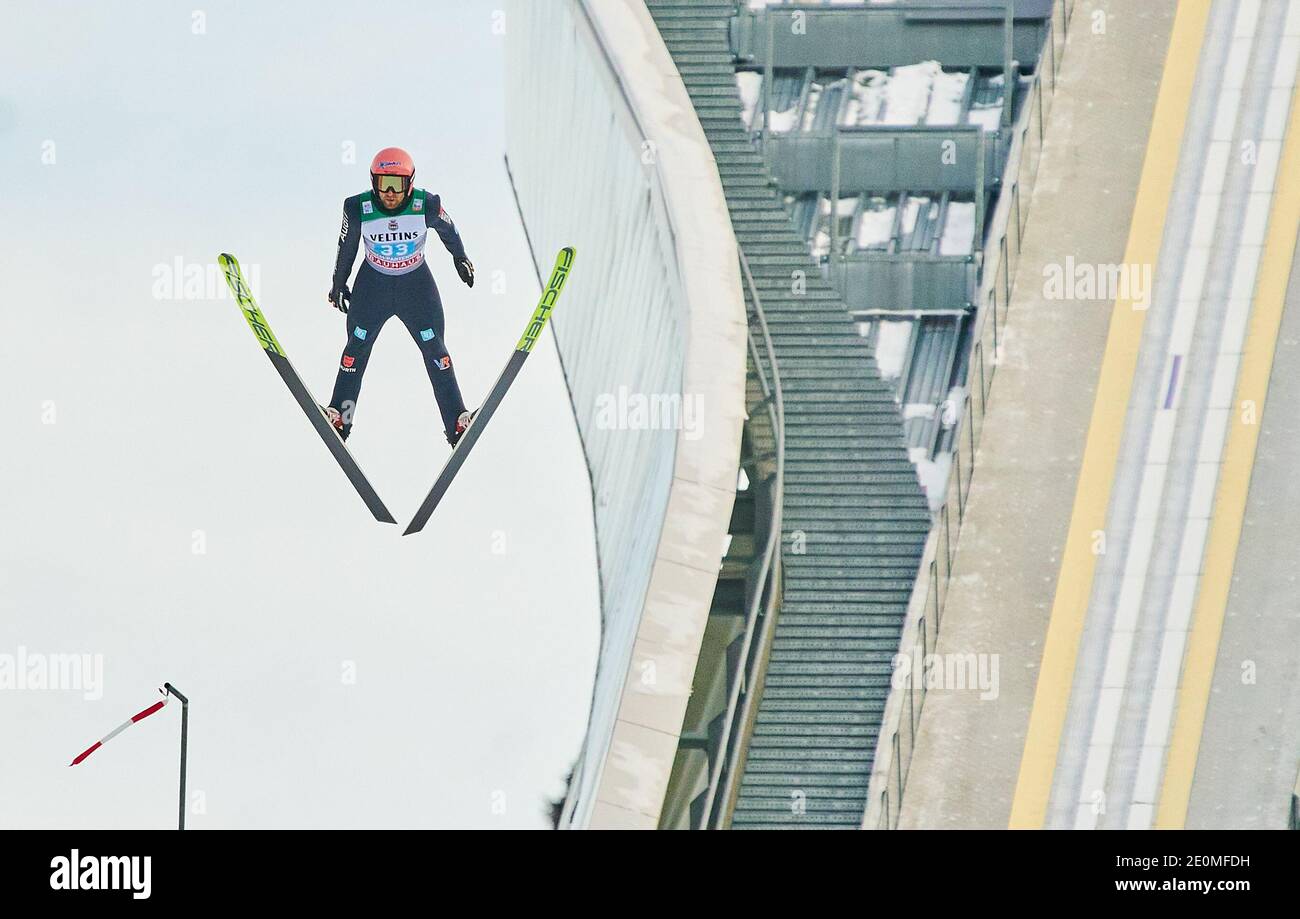 Pius PASCHKE, GER  in action at the Four Hills Tournament Ski Jumping at Olympic Stadium, Grosse Olympiaschanze in Garmisch-Partenkirchen, Bavaria, Germany, January 01, 2021.  © Peter Schatz / Alamy Live News Stock Photo