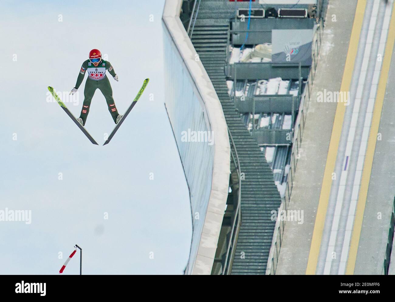 Philipp ASCHENWALD, AUT  in action at the Four Hills Tournament Ski Jumping at Olympic Stadium, Grosse Olympiaschanze in Garmisch-Partenkirchen, Bavaria, Germany, January 01, 2021.  © Peter Schatz / Alamy Live News Stock Photo