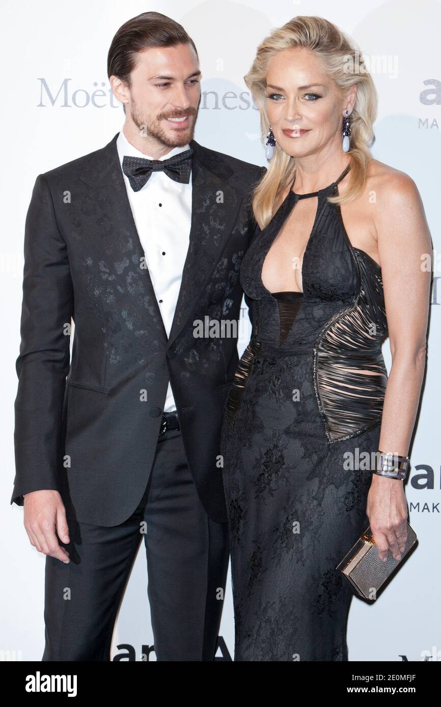 Martin Mica, Sharon Stone attending amfAR Milano 2012 during Milan Fashion Week at La Permanente in Milan, Italy, on September 22, 2012. Photo by Marco Piovanotto/ABACAPRESS.COM Stock Photo