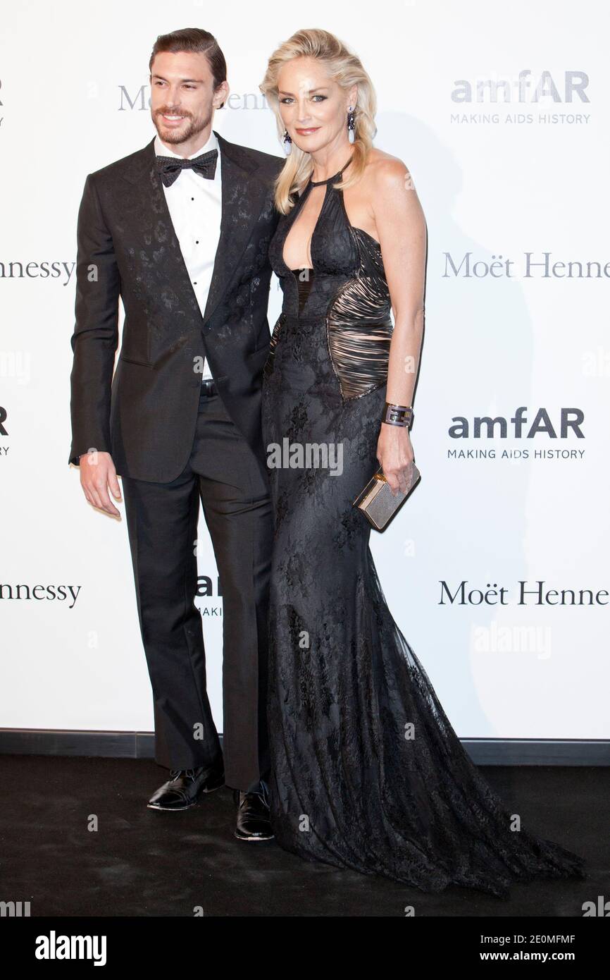 Martin Mica, Sharon Stone attending amfAR Milano 2012 during Milan Fashion Week at La Permanente in Milan, Italy, on September 22, 2012. Photo by Marco Piovanotto/ABACAPRESS.COM Stock Photo