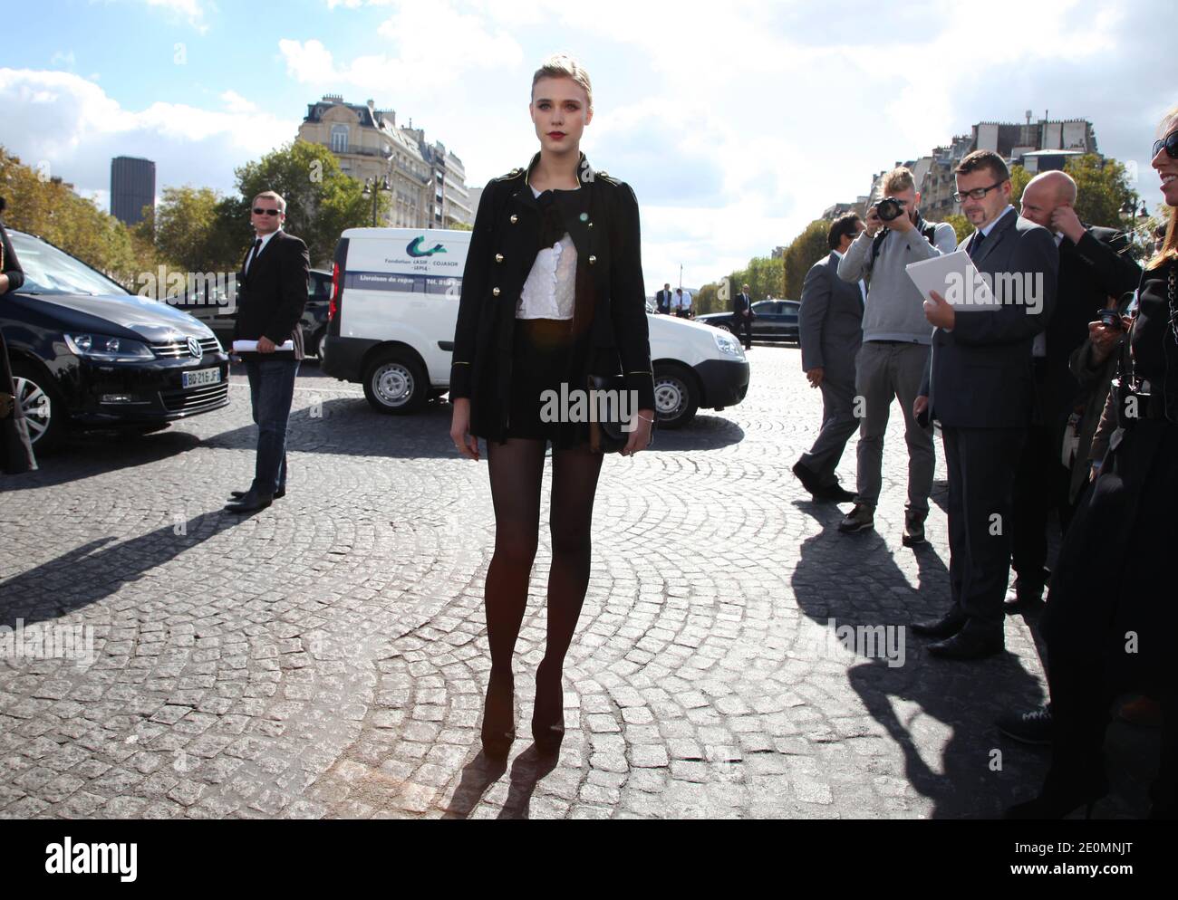 Gaia Weiss arriving for the Christian Dior Spring-Summer 2013 Ready-To-Wear  collection show held at Hotel National des Invalides, in Paris, France on  September 28, 2012. Photo by Denis Guignebourg/ABACAPRESS.COM Stock Photo -