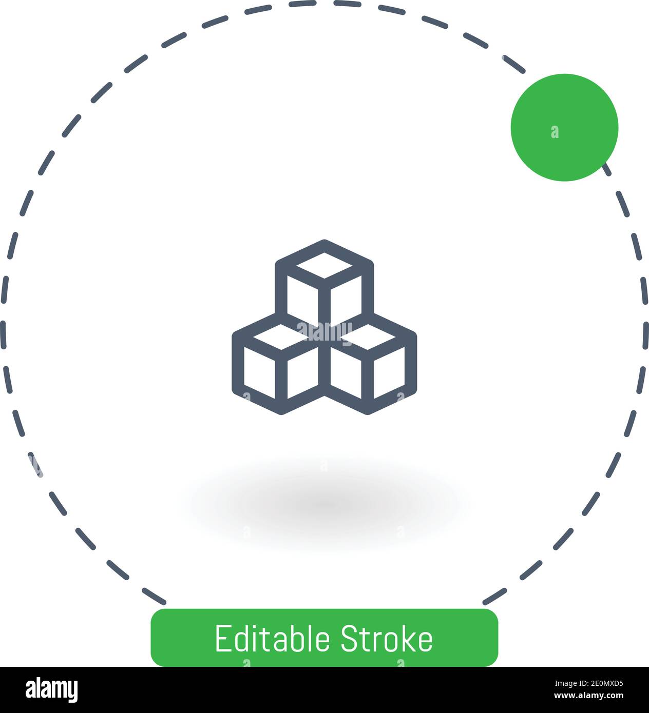 cubes vector icon editable stroke outline icons for web and mobile Stock Vector