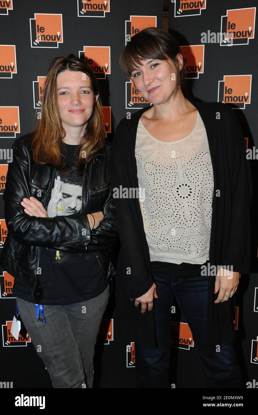 Charline Roux and Laura Leishman (Le Mouv') at the Radio France Press  Conference, held at La Maison de La Radio, in Paris, France, on September  4, 2012. Photo by Laurene Favier/ABACAPRESS.COM Stock