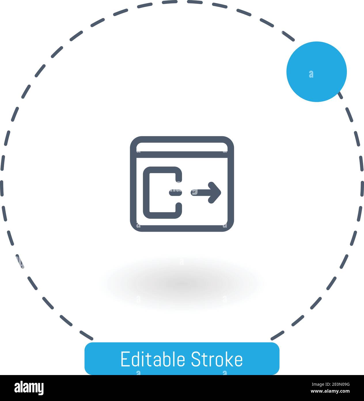 log out vector icon editable stroke outline icons for web and mobile Stock Vector