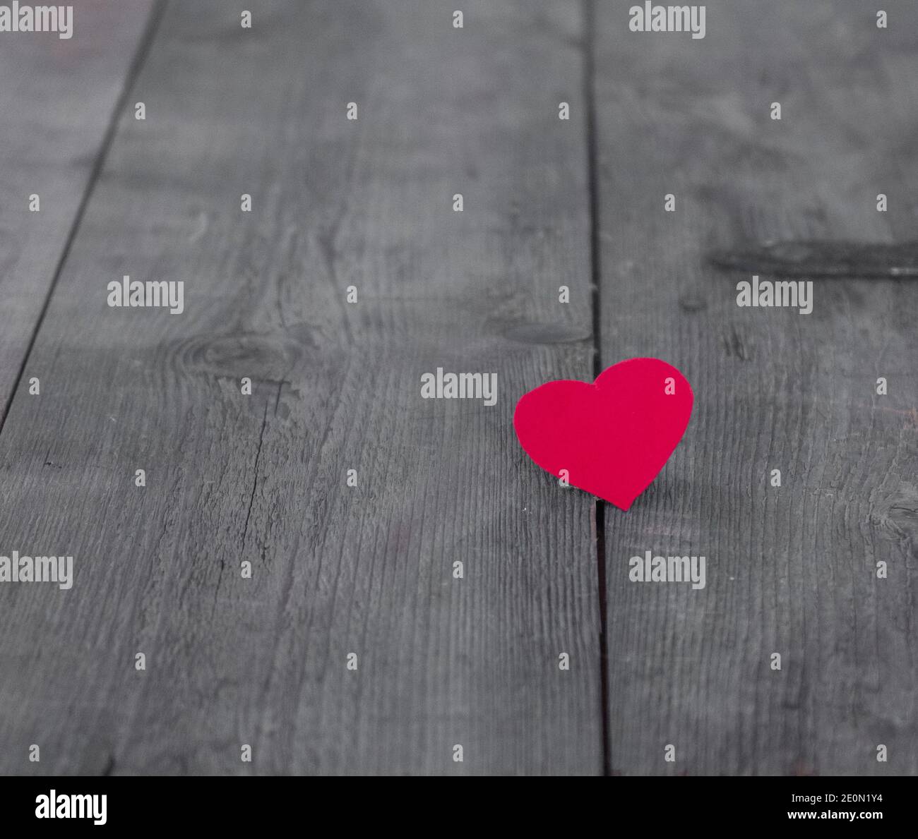 Valentines day background. Red heart on wooden background Stock Photo ...