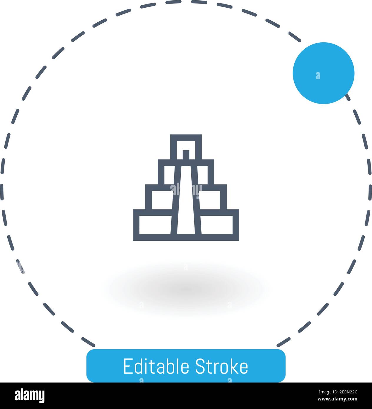 chichen itza vector icon editable stroke outline icons for web and mobile Stock Vector