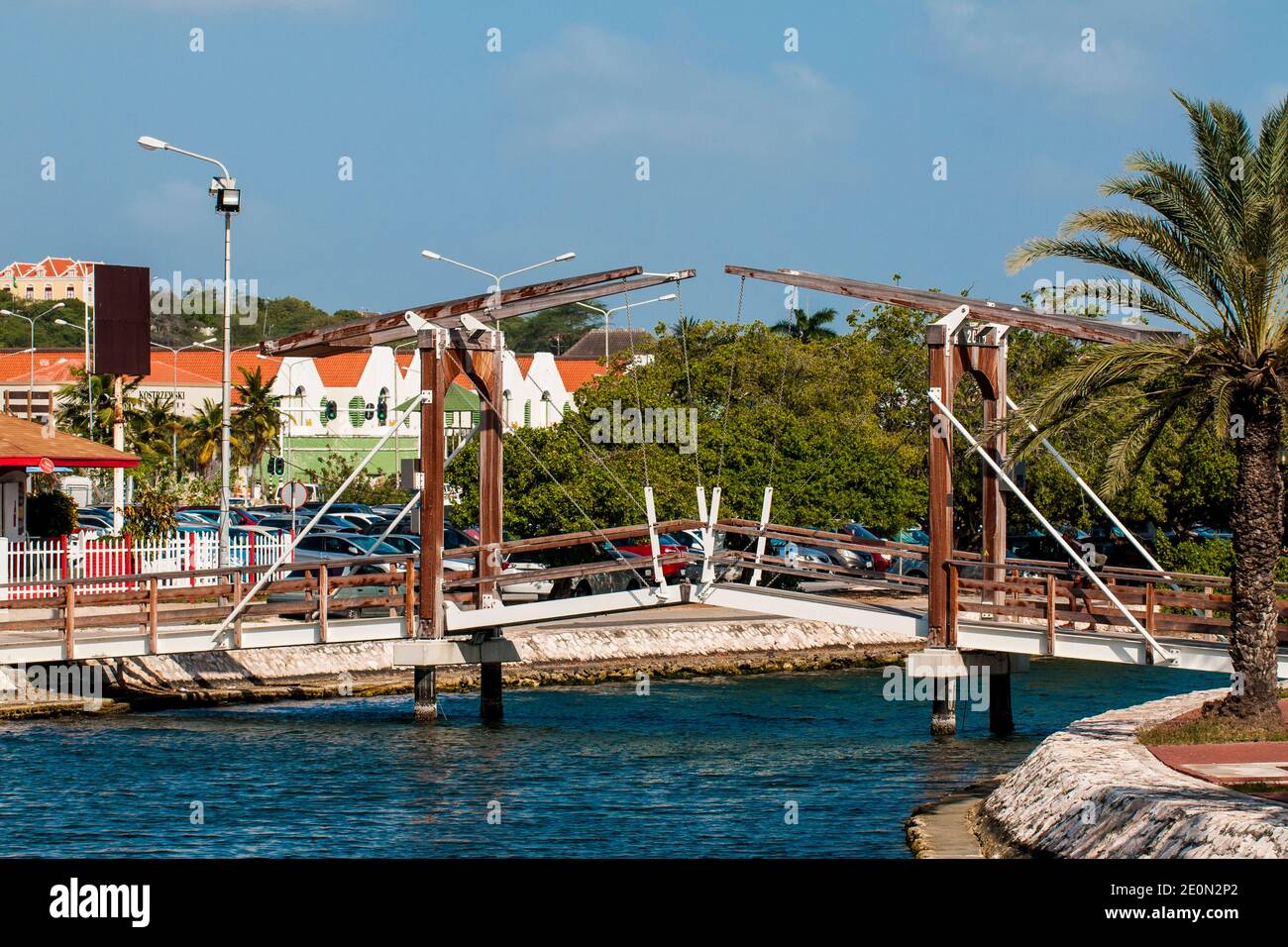 Lift bridge in Willemstad, Curacao. Stock Photo